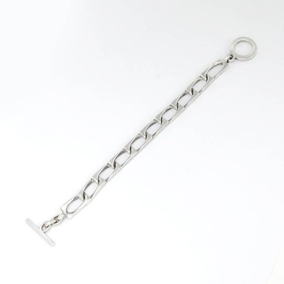 GUCCI Vintage Link Chain Toggle Bracelet 7" Silver 925 Auth w/Box e1122-1 - Picture 8 of 8